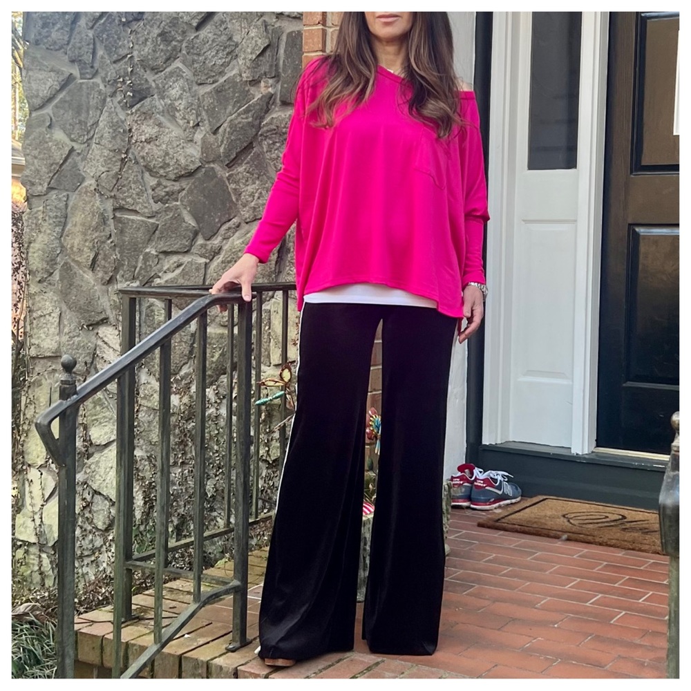 XL Boho Oversized Knit Boxy Top pink